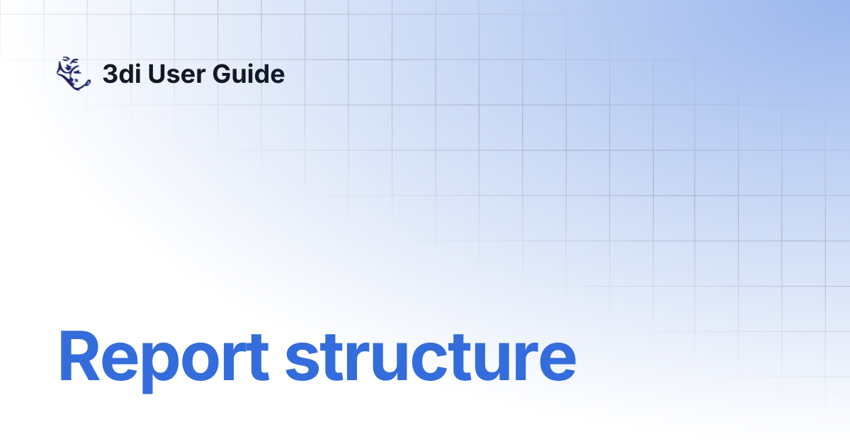 Report structure | 3di User Guide